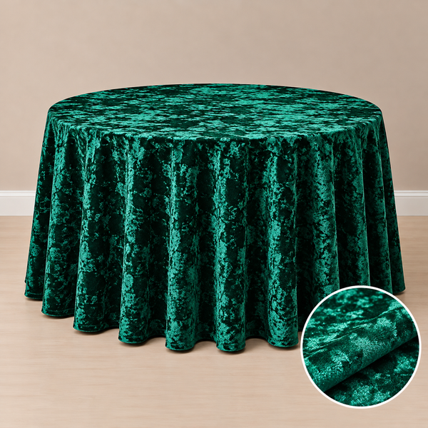 120’’ round crushed velvet tablecloth