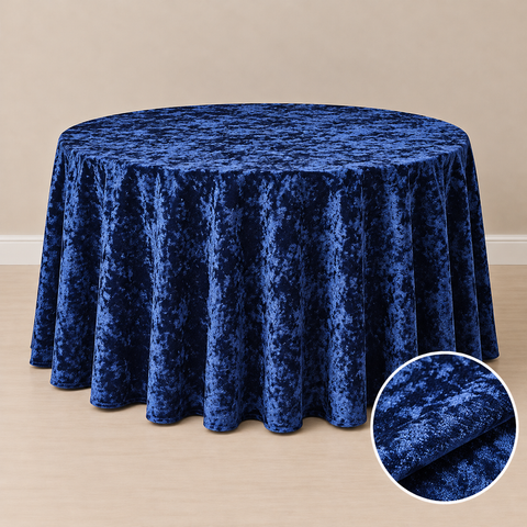 120’’ round crushed velvet tablecloth