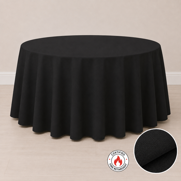 120'' round fire retardant tablecloth