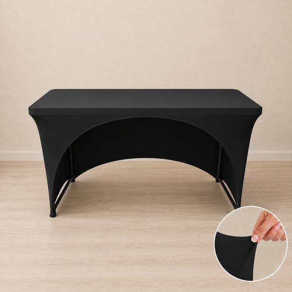 4' spandex tablecloth open back
