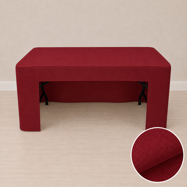 6' fitted regular fabric tablecloth open back