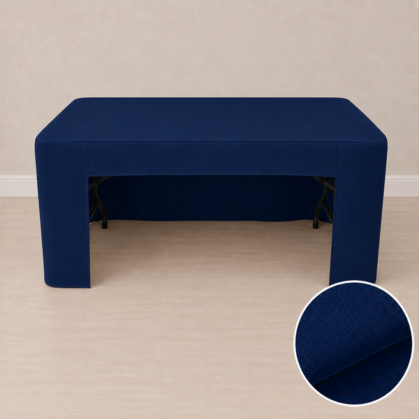 6' fitted regular fabric tablecloth open back