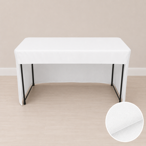 4' fitted regular fabric tablecloth open back