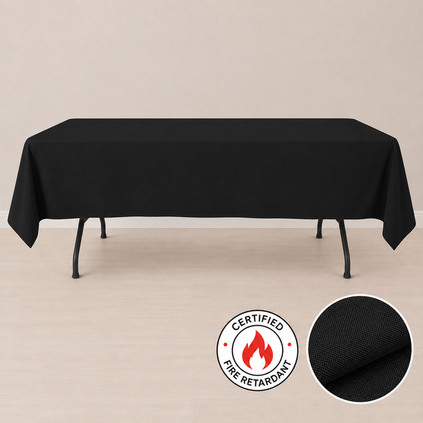 60'' x 102'' fire retardant tablecloth