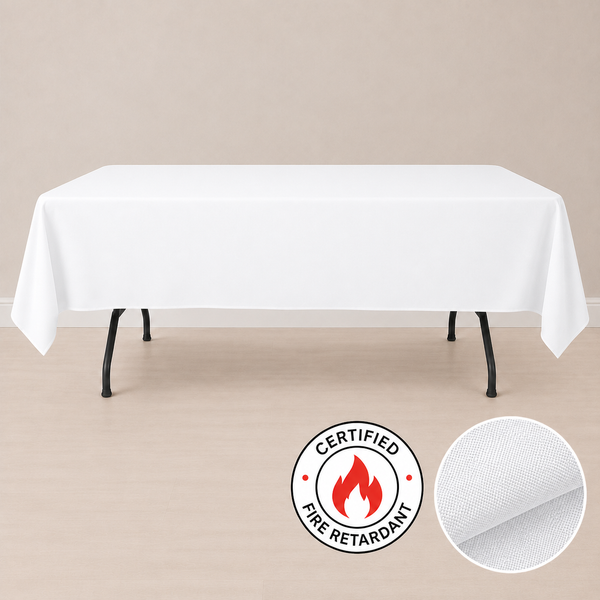 60'' x 102'' fire retardant tablecloth