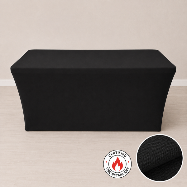 6' fitted fire retardant tablecloth