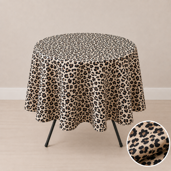 70'' round tablecloth (leopard pattern)
