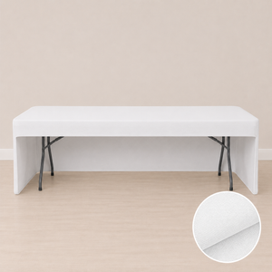 8' fitted regular fabric tablecloth open back