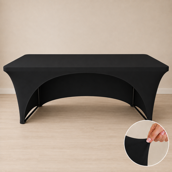 8' spandex tablecloth open back