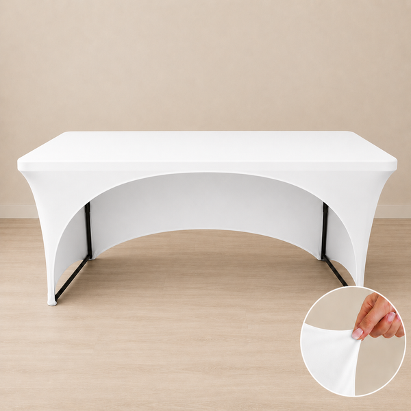 8' spandex tablecloth open back