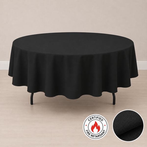 90'' round fire retardant tablecloth