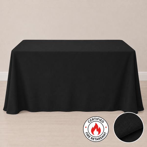 90'' x 132'' fire retardant tablecloth