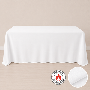 90'' x 132'' fire retardant tablecloth