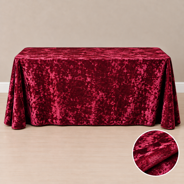 90'' x 132" crushed velvet tablecloth