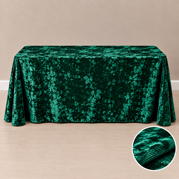 90'' x 132" crushed velvet tablecloth