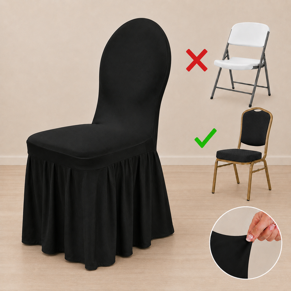 Spandex skirted banquet chair cover