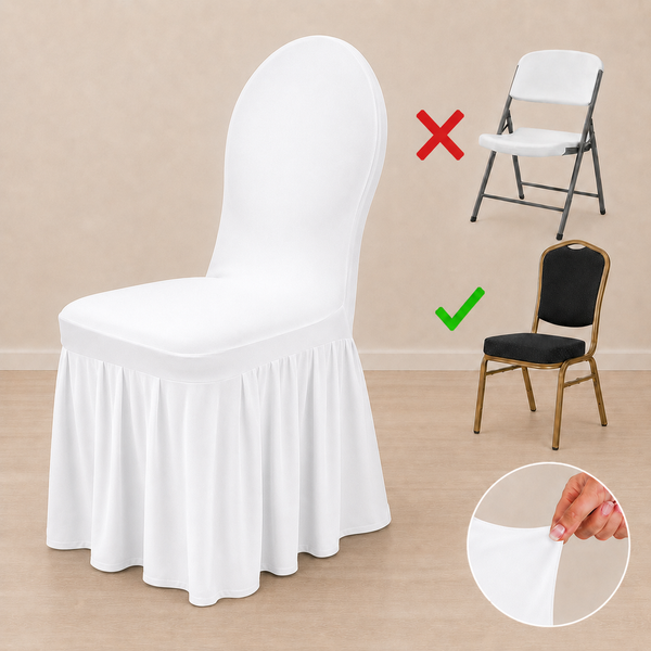 Spandex skirted banquet chair cover