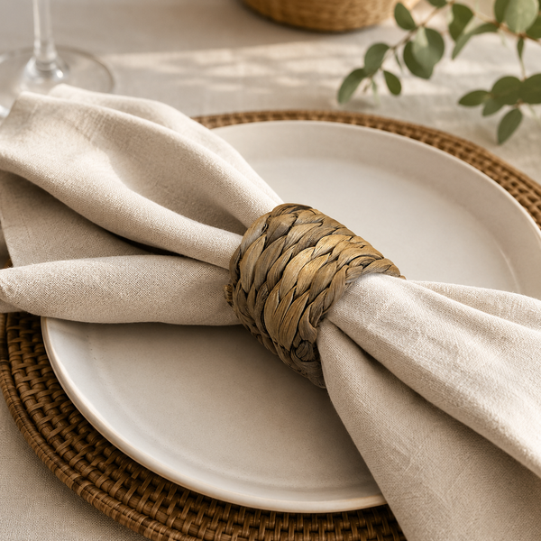 Rattan napkin ring, style 8 (per dozen)