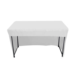 4' fitted regular fabric tablecloth open back
