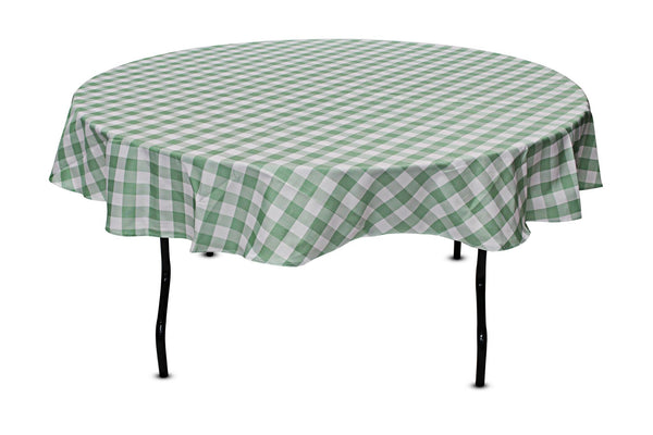 80'' round checkered tablecloth