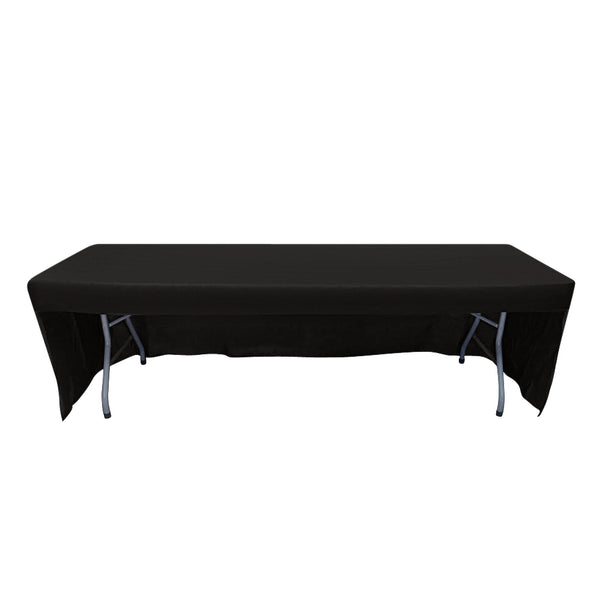 8' fitted regular fabric tablecloth open back