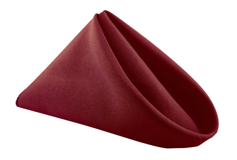 Linentablecloth 20-inch Polyester Napkins (1-Dozen) Burgundy